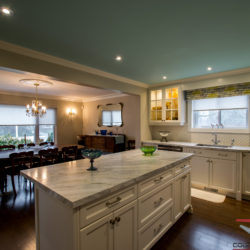 White marble countertops with brushed finish