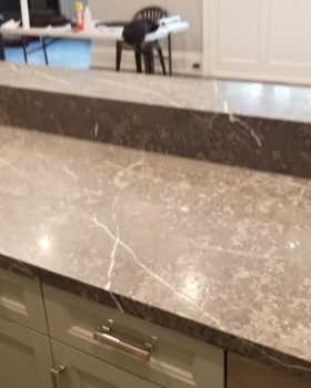 Custom marble countertop bar area