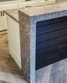 Custom marble countertop bar area