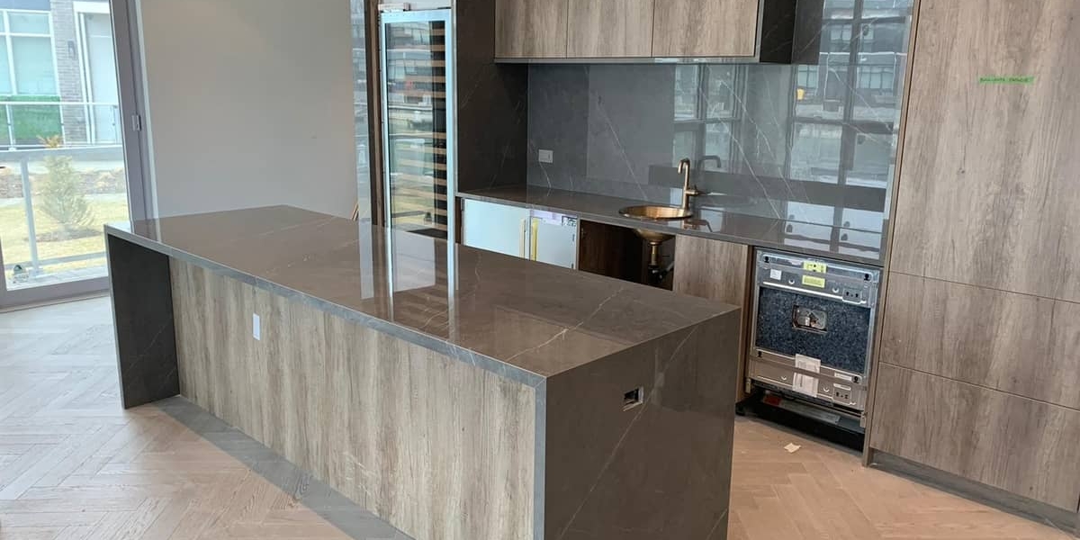 Laminam Pietra Grey Lucidato Porcelain Bar