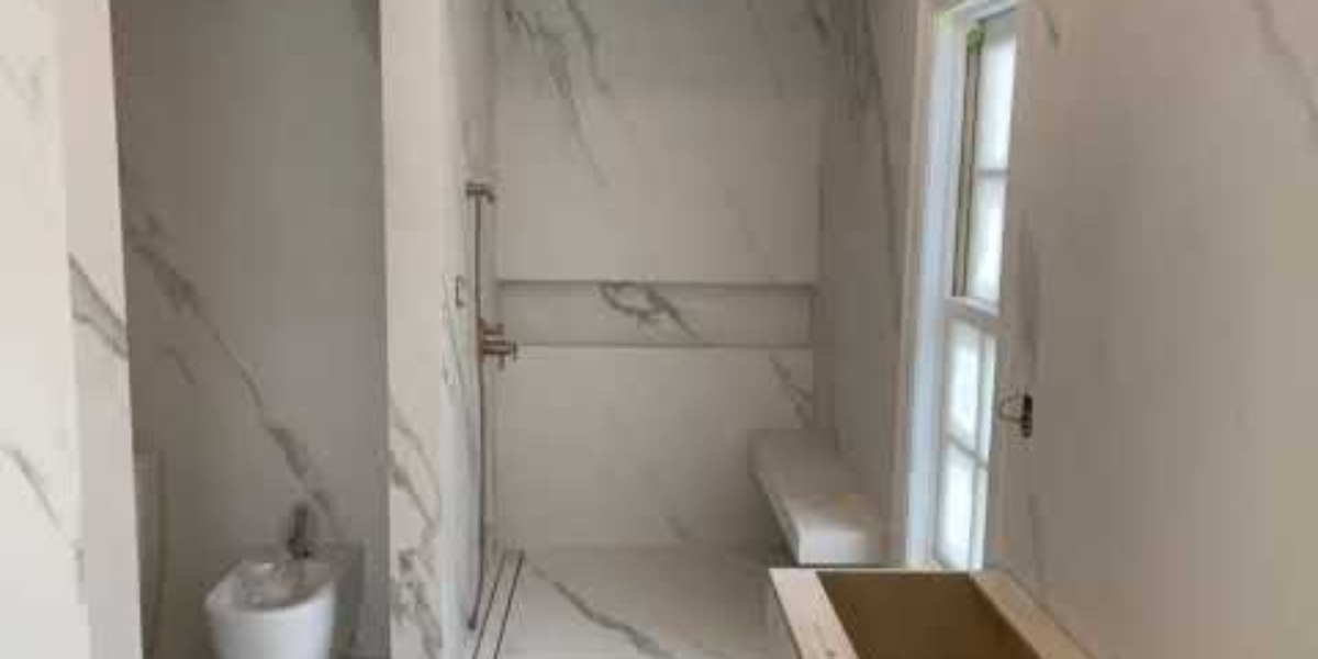 Porcelain Slab Bathroom Floor Walls and Shower Walkthrough