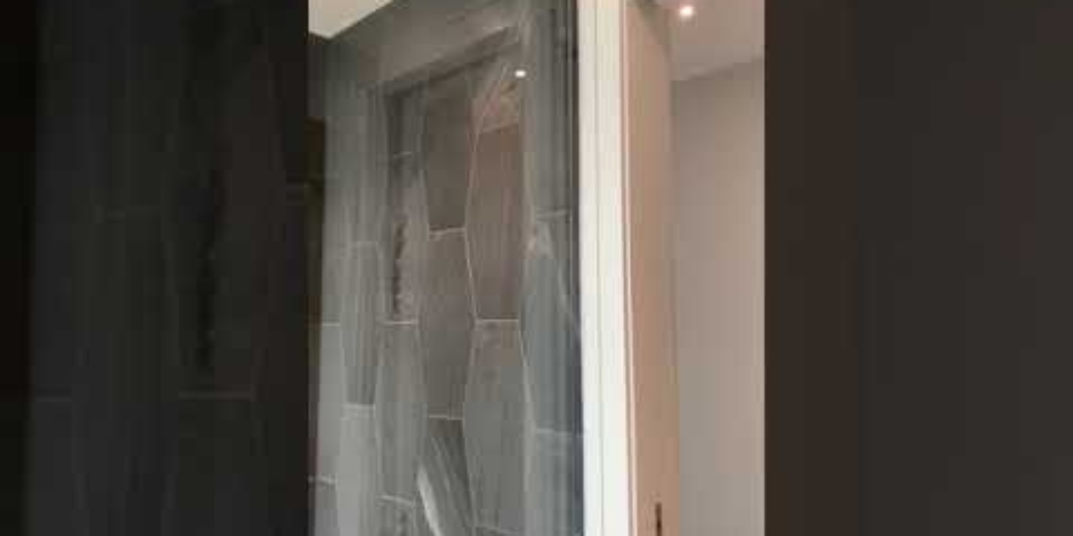 Porcelain Slab Integrated Sink and Bathroom Floor Walkthrough